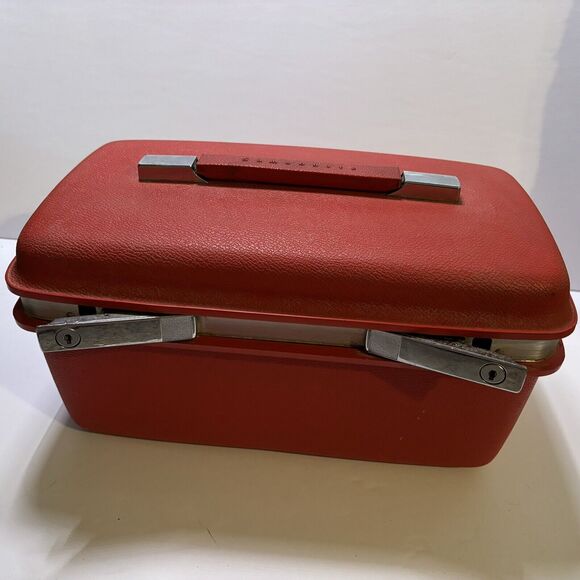 Rare Samsonite Saturn Carry On Hard Luggage Red Retro Beautiful Trendy - Picture 13 of 14